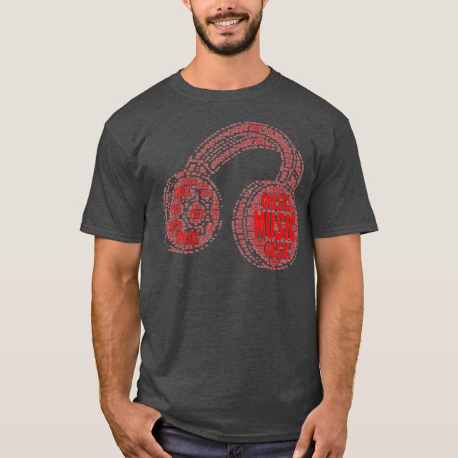 Music DJ Headphone Musician T Shirt (Framsida)