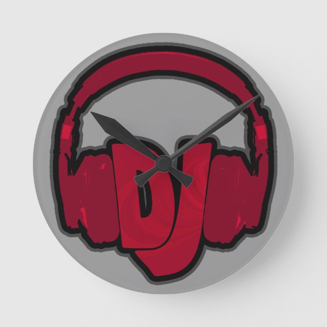 Music DJ-hörlurar Rund Klocka (Framsida)