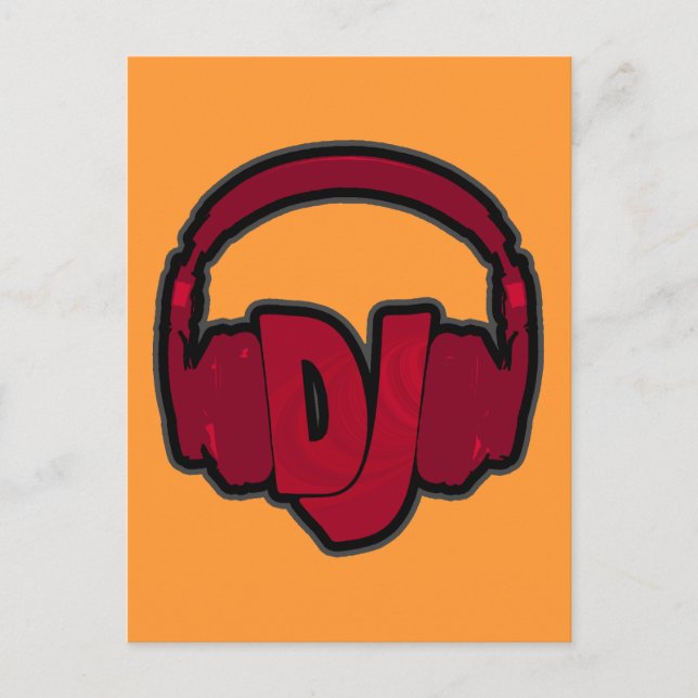 Music DJ-hörlurar Vykort (Framsida)