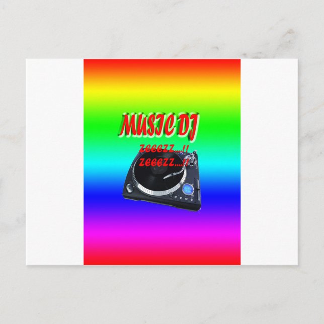 Music Dj med bakgrund Vykort (Framsida)