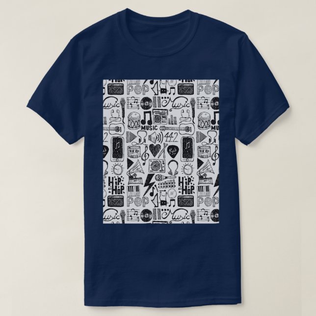 Music Doodles Graphic 1 T Shirt (Design framsida)