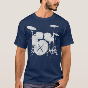 Music Drum Set med Drum Sticks Silhouette T Shirt