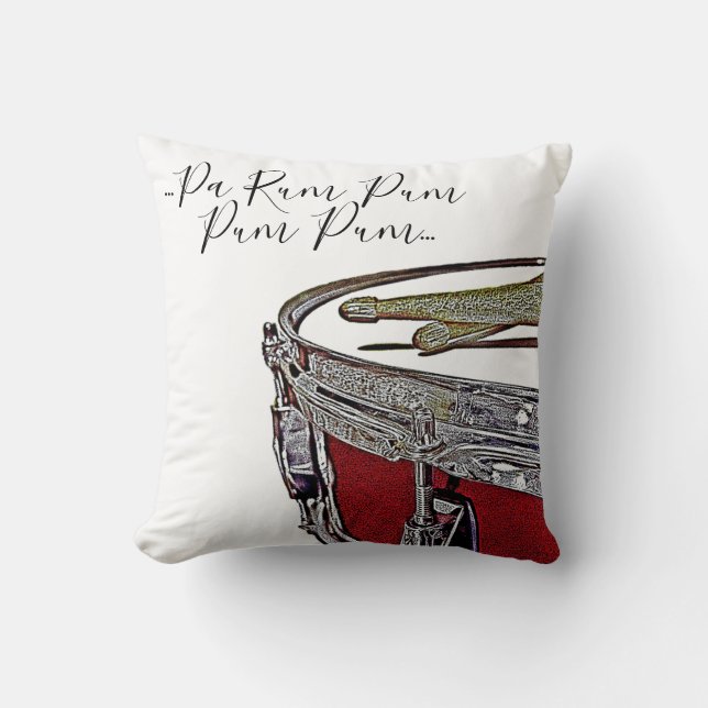 Music Drummer Boy Snare Drum Drumsticks Music Kudde (Framsida)