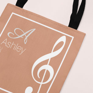 Music Dusty Ro Tote Bag Stylishly Monogrammed Tygkasse
