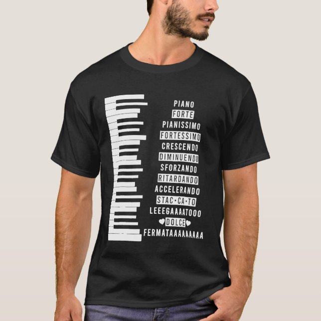 Music Dynamics Teory Musician Piano 1 T Shirt (Framsida)