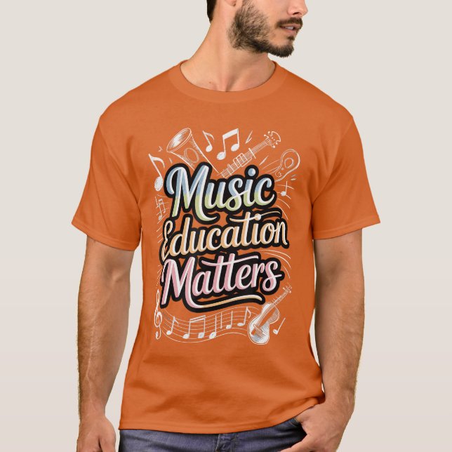 Music Education Matters Instrument Notes girl funn T Shirt (Framsida)