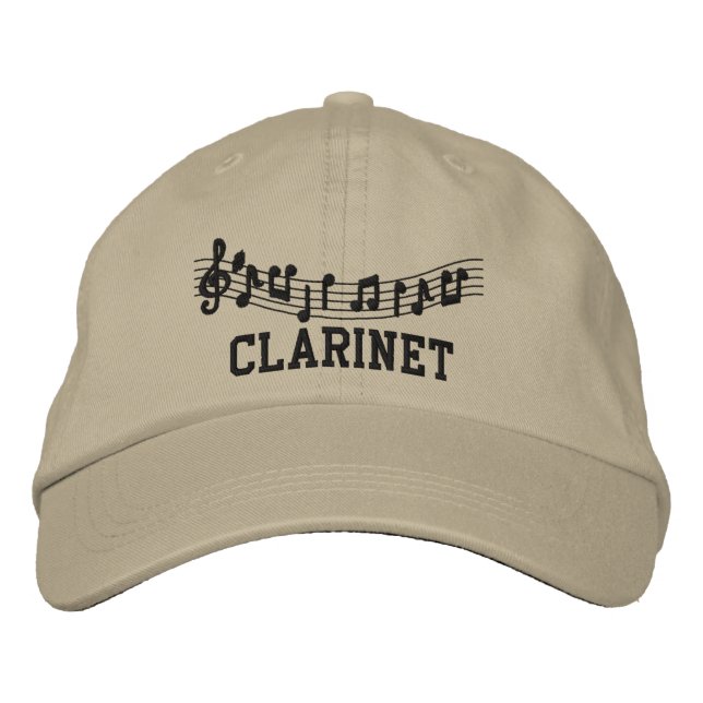 Music Embroidery Clarinet Cap Broderad Keps (Framsida)