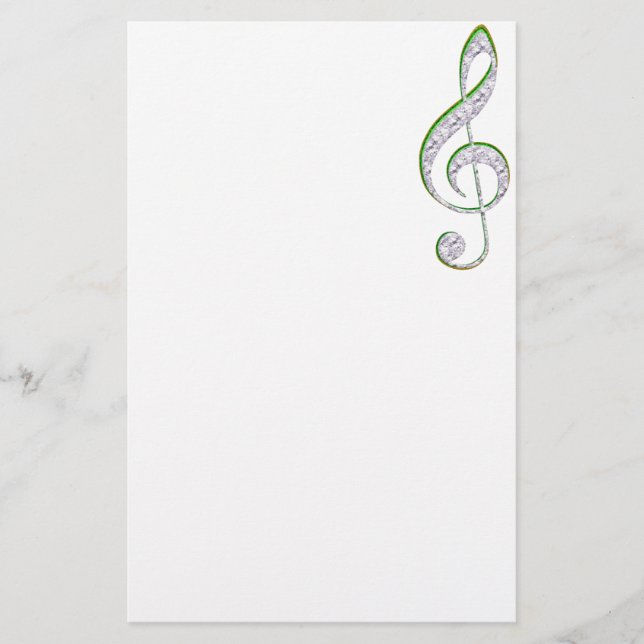 MUSIC Emerald and Diamond Treble Clef Brevpapper (Framsida)