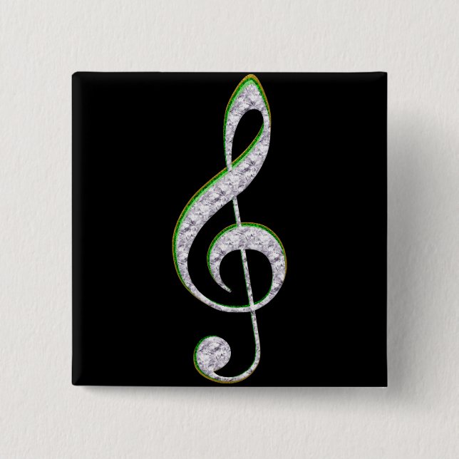 MUSIC Emerald and Diamond Treble Clef Knapp (Framsida)