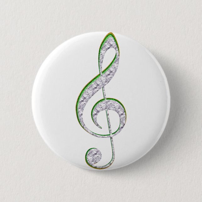 MUSIC Emerald and Diamond Treble Clef Knapp (Framsida)