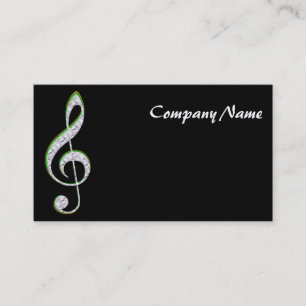MUSIC Emerald and Diamond Treble Clef Visitkort