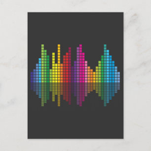 Music Equalizer Colorful Ljud Volume Raver Vykort
