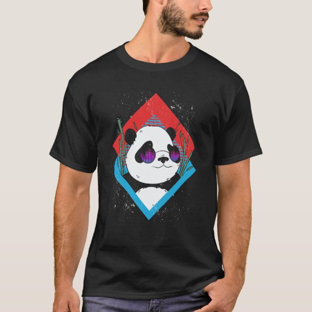 Music Equalizer DJ Rave Party Musican Panda T Shirt (Framsida)