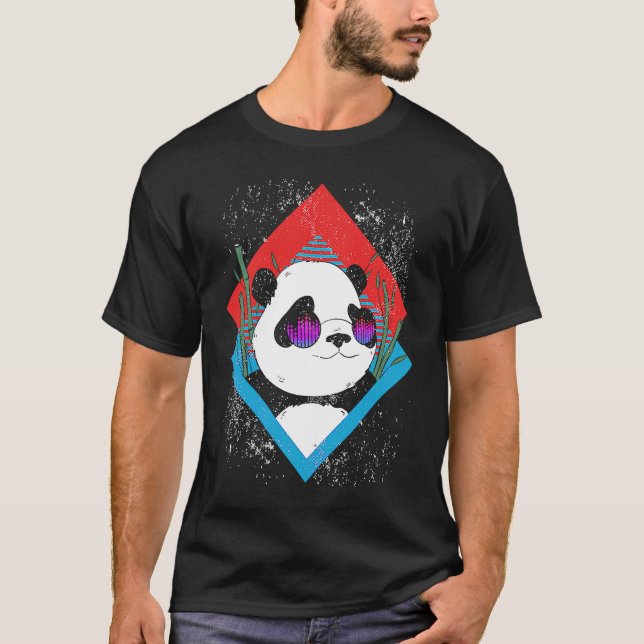Music Equalizer DJ Rave Party Musican Panda T Shirt (Framsida)