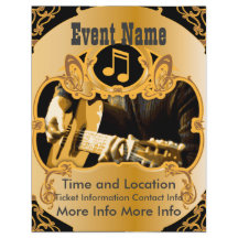 Music Event Vintage Guld Flyer