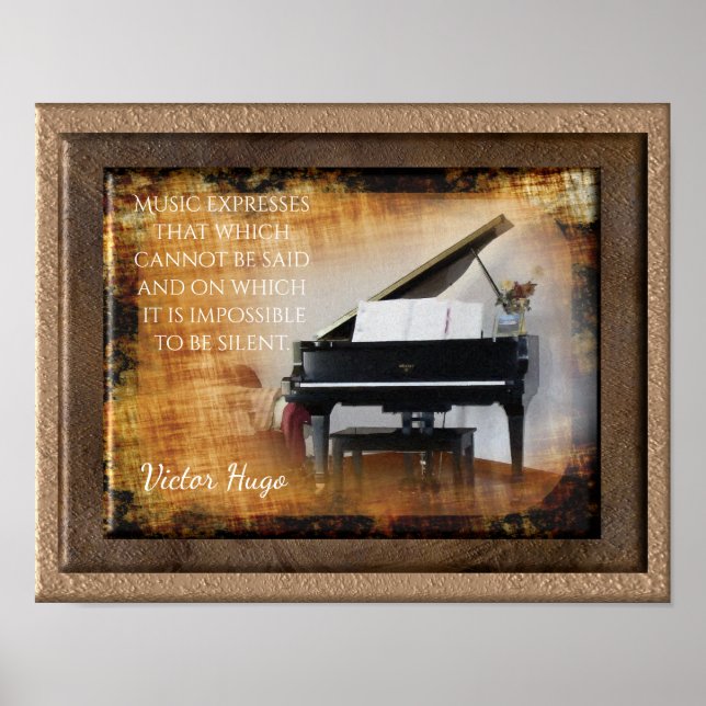 Music Expression - Victor Hugo Quote - Art Print Poster (Framsidan)