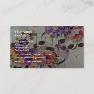 Music fält Gula blommor Visitkort