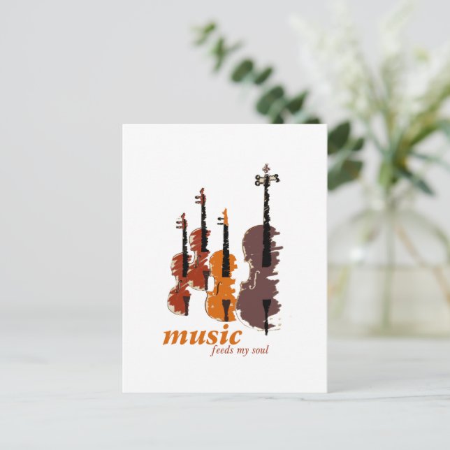 Music Feeds My Soul Helg Vykort (Stående Fram)