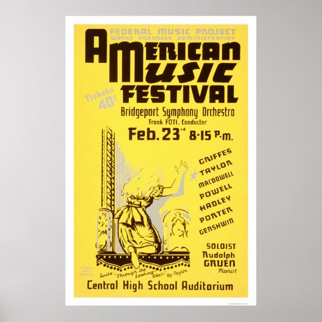 Music Festival America 1938 WPA Poster (Framsidan)