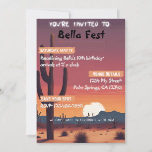 Music Festival Birthday-inbjudan Inbjudningar