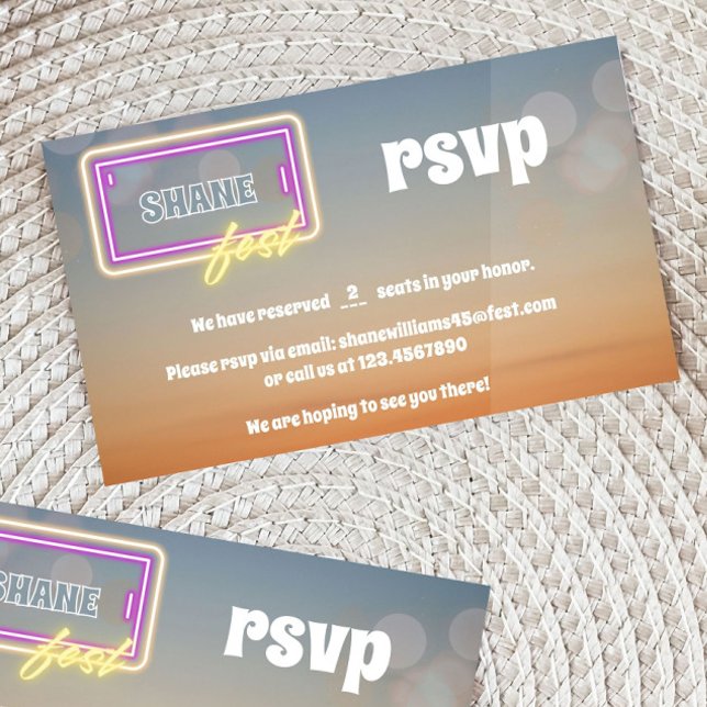 Music Festival Boho Concert Fest Pastel OSA Kort (Music Festival rsvp card, music fest birthday, concert theme birthday, coachella rsvp card, ferris w)