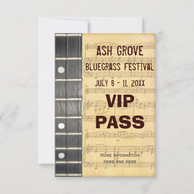 Music Festival Pass Banjo Bluegrass Theme (S) (Framsida)