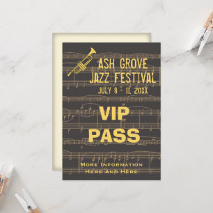 Music Festival Pass Golden Trumpet on Chocolate Inbjudningar