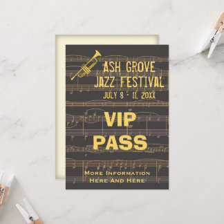 Music Festival Pass Golden Trumpet on Chocolate Inbjudningar