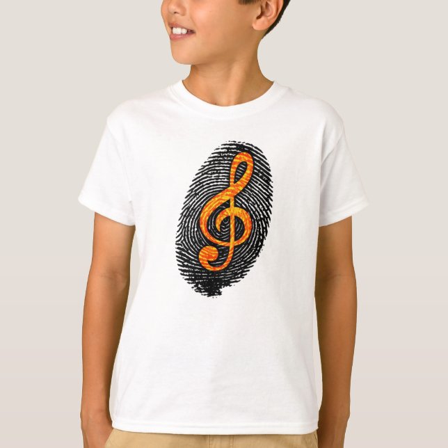 Music Fingerprint Design T Shirt (Framsida)