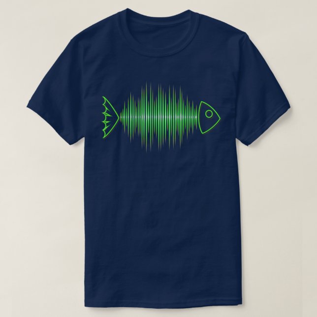 Music Fish Pulse Rate Frequency Dance House Techno T Shirt (Design framsida)