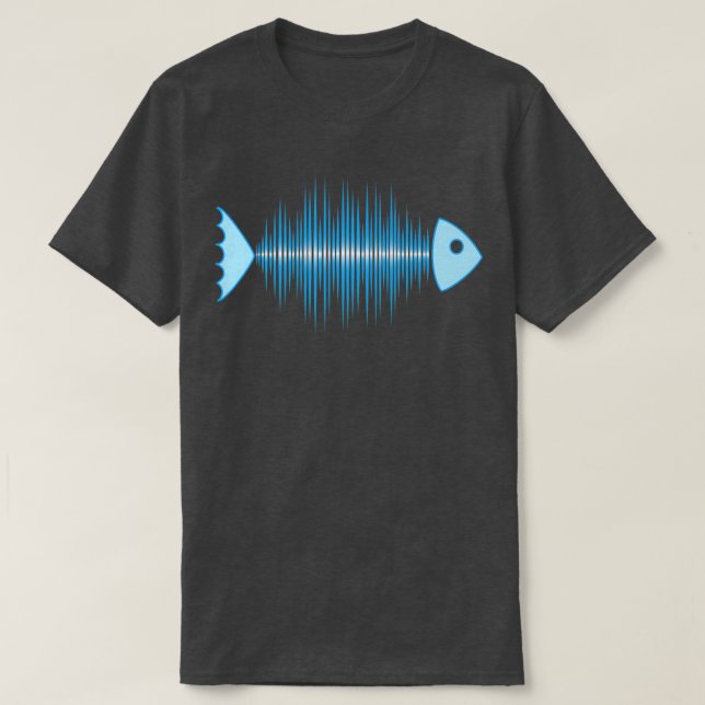 Music Fish Pulse Rate Frequency Dance House Techno T Shirt (Design framsida)
