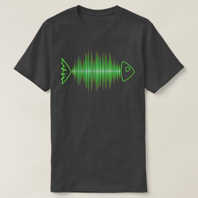 Music Fish Pulse Rate Frequency Dance House Techno T Shirt (Design framsida)