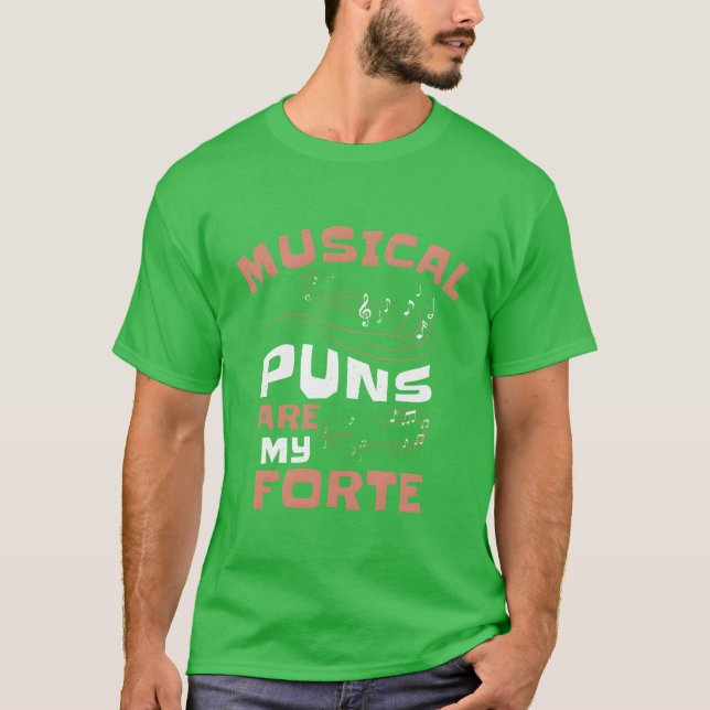 Music Forte Musical Pun Musician Music Note-familj T Shirt (Framsida)
