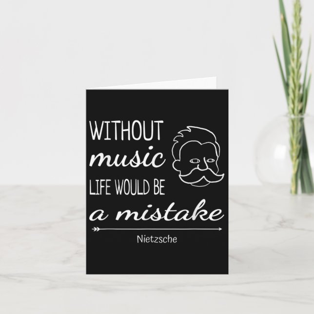 Music Friedrich Nietzsche Quote Shirt Kort (Framsida)