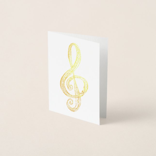 Music G Clef Foil Card Folierat Kort (Framsida)