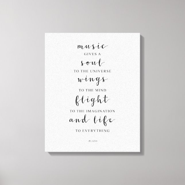 Music Ge A Soul to Universe, Plato-citat Canvastryck (Framsida)