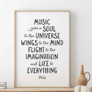 Music Ge A Soul to Universe, Plato-citat Poster