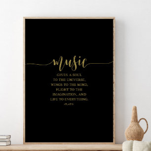 Music Ge A Soul to Universe, Plato-citat Poster
