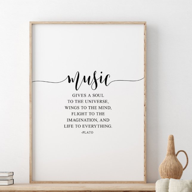 Music Ge A Soul to Universe, Plato-citat Poster (Skapare uppladdad)