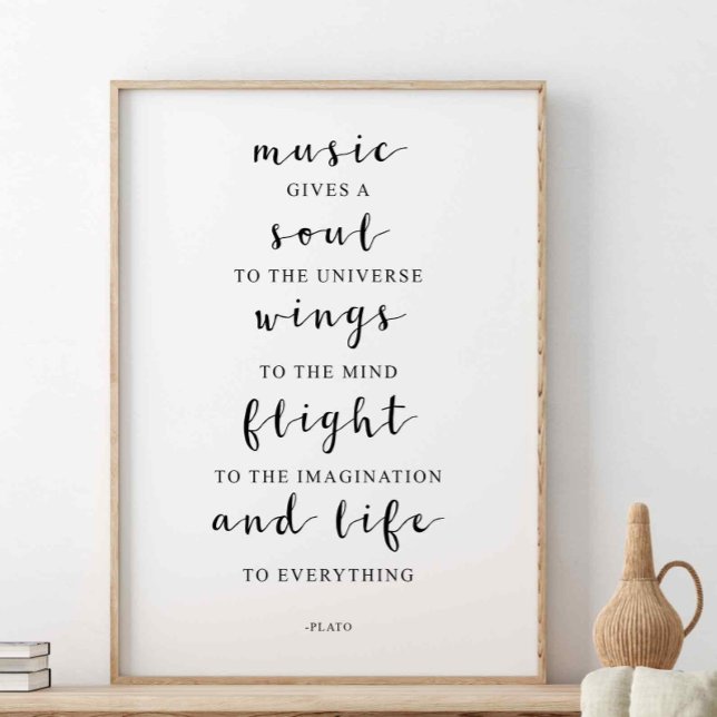 Music Ge A Soul to Universe, Plato-citat Poster (Skapare uppladdad)
