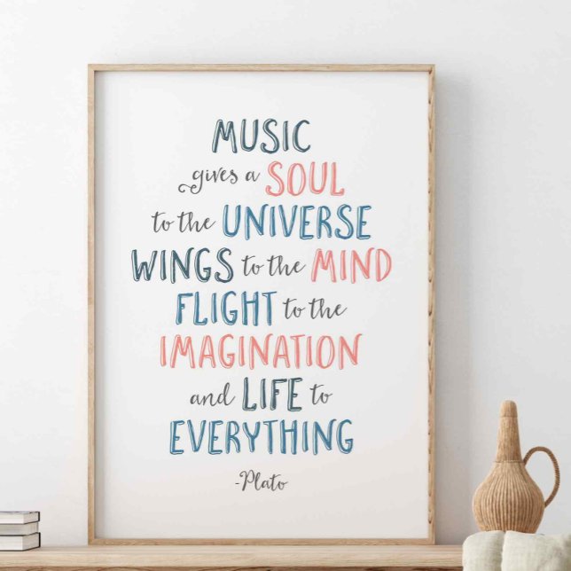 Music Ge A Soul to Universe, Plato-citat Poster (Skapare uppladdad)