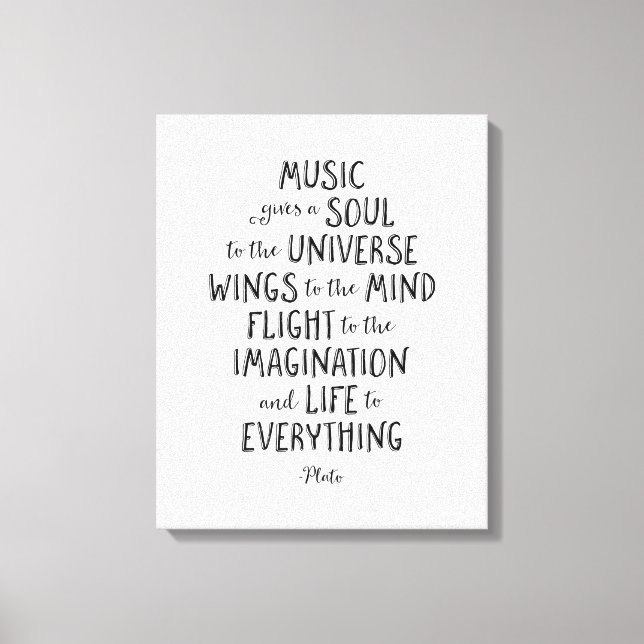 Music Ge A Soul to Universe, Plato Quote Ca Canvastryck (Framsida)