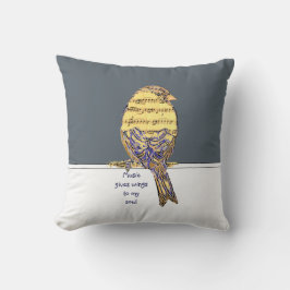Music ge vingar till min själ Music Note Bird Quot Kudde