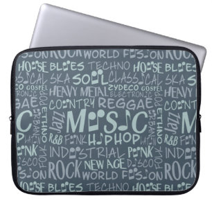 Music Genres Ord Collage laptop sleeve
