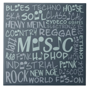 Music Genres Ord Collage-plattor Kakelplatta