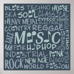 Music Genres Ord Collage poster