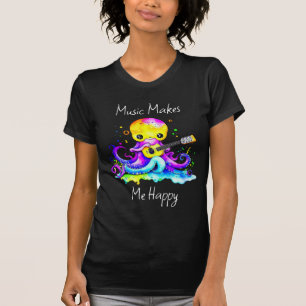 Music gör mig Lycklig   Guitar för bläckfisk T Shirt
