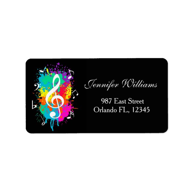 Music grunge adressetikett (Framsidan)