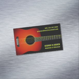 Music Guitar Magnetiska Visitkort