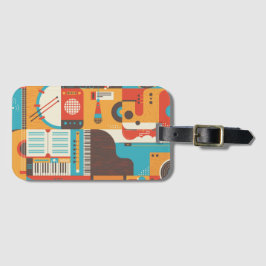 Music Guitar Piano Colorful Bagagebricka